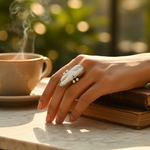 Load image into Gallery viewer, 925 Silver Pearl Ring for Women | Statement Jewelry