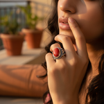 Load image into Gallery viewer, 925 Silver Red Coral Ring for Women | Gemstone Jewelry Gift