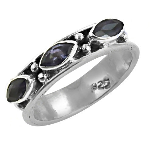 925 silver iolite gemstone ring | women's fashion jewelry