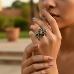 Load image into Gallery viewer, 925 Silver Gemstone Flower Ring for Women | Gift Jewelry