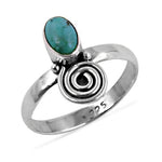 Load image into Gallery viewer, 925 Silver Turquoise Stone Ring for Women | Spiral Design