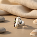 Load image into Gallery viewer, 925 Silver Pearl & Gemstone Ring for Women | Statement Jewelry