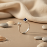 Load image into Gallery viewer, 925 Silver Open Ring with Gemstone | Unique Jewelry for Women