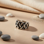 Load image into Gallery viewer, 925 Sterling Silver Woven Ring for Men | Statement Jewelry