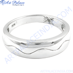 Load image into Gallery viewer, Sterling silver wave ring, a minimalist fashion ring design, perfect for women