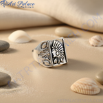 Load image into Gallery viewer, Silver Native American Ring | Men's Statement Ring | Gift