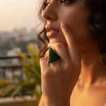 Load image into Gallery viewer, Silver Jade Ring for Women | Triangle Stone Ring