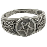 Load image into Gallery viewer, 925 Sterling Silver Pentagram Ring | Gothic Jewelry for Men