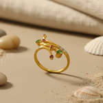 Load image into Gallery viewer, gold plating Ring with Emerald & Ruby Gemstones for Women