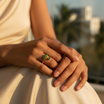 Load image into Gallery viewer, gold plating Emerald Ring for Women | Gemstone Jewelry Gift