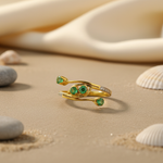 Load image into Gallery viewer, gold plating Emerald Ring for Women | Gemstone Jewelry Gift