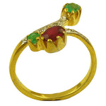 Load image into Gallery viewer, gold plating Ruby & Emerald Ring for Women | Gemstone Jewelry