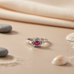 Load image into Gallery viewer, Silver Ruby Ring for Women | Gemstone Engagement Ring
