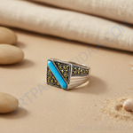 Load image into Gallery viewer, 925 Silver Blue Turquoise Ring for Men | Stylish Jewelry