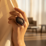 Load image into Gallery viewer, Garnet & Marcasite Ring | 925 Sterling Silver | For Women