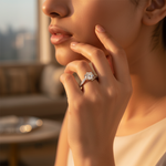 Load image into Gallery viewer, Silver Solitaire Engagement Ring | Cubic Zirconia | For Women