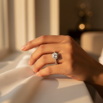Load image into Gallery viewer, Silver Halo Engagement Ring | Diamond Look | Women's Ring