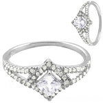 Load image into Gallery viewer, 925 Silver Princess Cut Diamond Ring for Women | Gift Jewelry