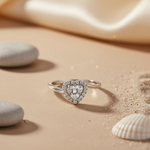 Load image into Gallery viewer, 925 Silver Heart Halo Ring | Diamond Simulant | Gift