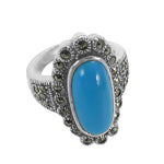 Load image into Gallery viewer, 925 Silver Turquoise Marcasite Ring for Women | Gift Jewelry
