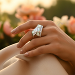 Load image into Gallery viewer, Silver Opal Ring for Women | Geometric Design | Art Palace