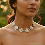 Load image into Gallery viewer, Silver Leaf Stud Earrings | Crystal Embellished | For Women