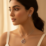 Load image into Gallery viewer, 925 Silver Ruby Stud Earrings & Pendant Set | Women's Jewelry Gift