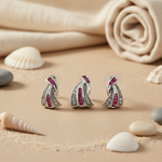 Load image into Gallery viewer, Silver Ruby Earrings Set | Dazzling Women's Jewelry | Gift