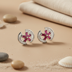 Load image into Gallery viewer, Silver Ruby Earrings and Pendant Set for Women | Gift Jewelry