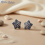 Load image into Gallery viewer, 925 Silver Sapphire Star Earrings & Pendant Set | Gift for Her