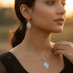 Load image into Gallery viewer, gold plating Leaf Earrings and Pendant Set | Women's Jewelry Gift