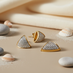 Load image into Gallery viewer, gold plating Stud Earrings with Cubic Zirconia | Women's Fashion Jewelry