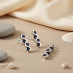 Load image into Gallery viewer, Silver Sapphire Jewelry Set for Women | Gift for Her