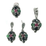 Load image into Gallery viewer, 925 Silver Gemstone Ring & Earrings Set | Women's Jewelry Gift