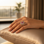 Load image into Gallery viewer, Silver Ruby Ring, Earrings & Pendant Set | Women's Jewelry Gift