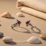 Load image into Gallery viewer, 925 Silver Garnet Toe Rings for Women | Adjustable Jewelry