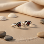 Load image into Gallery viewer, 925 Silver Garnet Toe Rings for Women | Adjustable Jewelry
