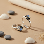 Load image into Gallery viewer, 925 Silver Moonstone Toe Rings for Women | Adjustable Jewelry