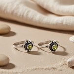 Load image into Gallery viewer, 925 Sterling Silver Toe Rings with Green Stone for Women