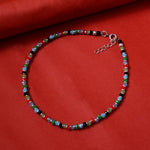 Load image into Gallery viewer, 925 Silver Anklet with Multicolor Glass Beads | Handcrafted Boho Jewelry