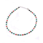 Load image into Gallery viewer, 925 Silver Anklet with Multicolor Glass Beads | Handcrafted Boho Jewelry