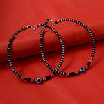 Load image into Gallery viewer, 925 Silver Evil Eye Anklet with Black Beads | Handcrafted Protection Jewelry