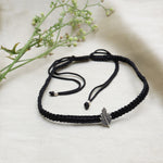 Load image into Gallery viewer, 925 Sterling Silver Adjustable Leaf Bracelet with Black Cord