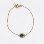 Load image into Gallery viewer, gold plating Pear-Cut Emerald Bracelet for Women | Fine Jewelry