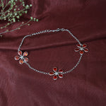 Load image into Gallery viewer, 925 Silver Flower Bracelet with Garnet Stones | Women's Jewelry