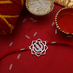 Load image into Gallery viewer, Shiva Trishul CZ Rakhi in 925 Sterling Silver for Brother