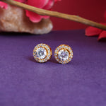 Load image into Gallery viewer, gold plating Stud Earrings with Cubic Zirconia | Women's Jewelry Gift