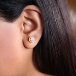 Load image into Gallery viewer, gold plating Stud Earrings with Cubic Zirconia | Women's Jewelry Gift