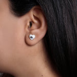 Load image into Gallery viewer, 925 Silver Heart Stud Earrings | Cubic Zirconia | For Women