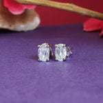 Load image into Gallery viewer, Silver Oval Stud Earrings for Women | Daily Wear | Gift